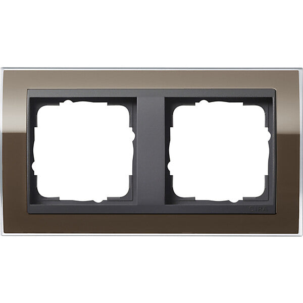 Gira Abdeckrahmen 2fach klar braun 0212768